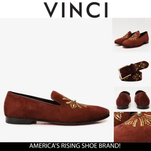 The Lazio Shoe Burgundy Suede Slip-on  Loafer Men Shoe