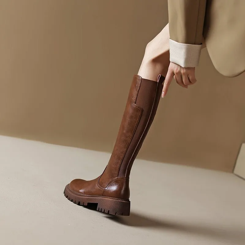 Thick High Heels Chelsea Boots