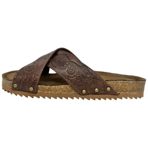 Very G Women's Brown Tooled Jaycee Sandal