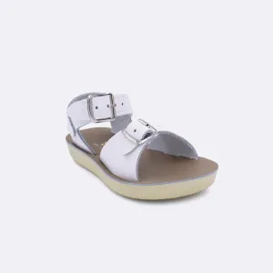 White Hook & Loop Surfer Salt Water Sandals - Select Size