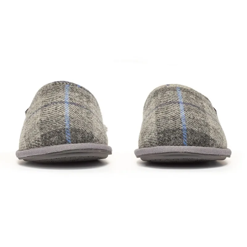 William - Harris Tweed Mule - Grey / Charcoal Check