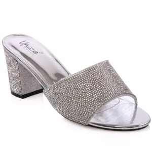 Womens ‘Nisea’ Decorated Heeled Slippers